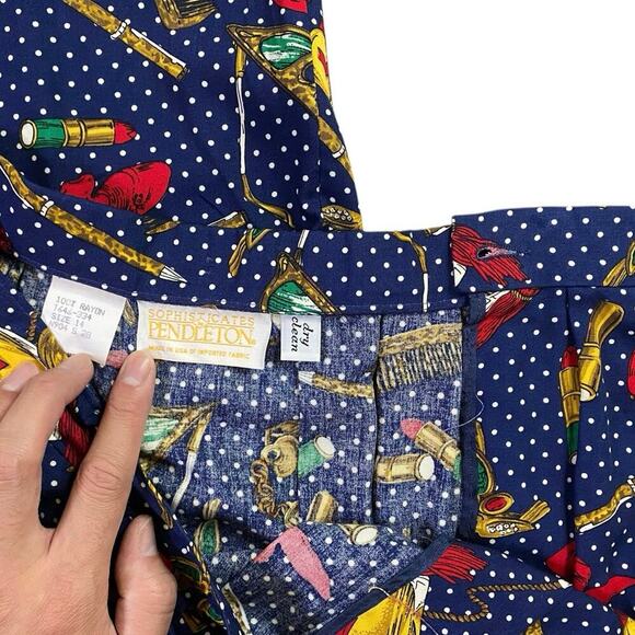 Vintage 80s Pendleton Purse Essentials Blouse/Skirt Set - 14 - Picture 3 of 7